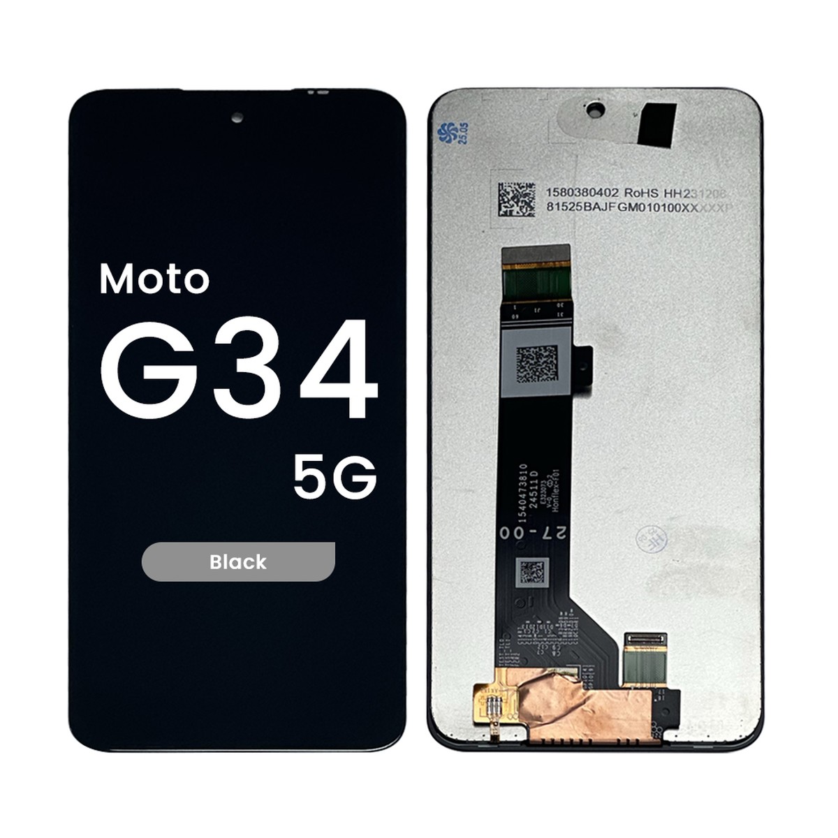 Pantalla LCD con táctil sin marco Reacondicionado para Moto G34 / G45 5G (XT2363), Black