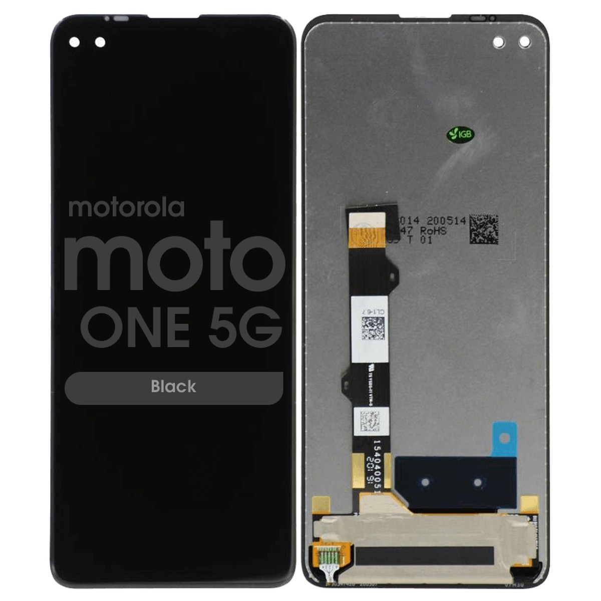 Pantalla LCD con táctil sin marco Reacondicionado para Moto One 5G (XT2075-1), Black