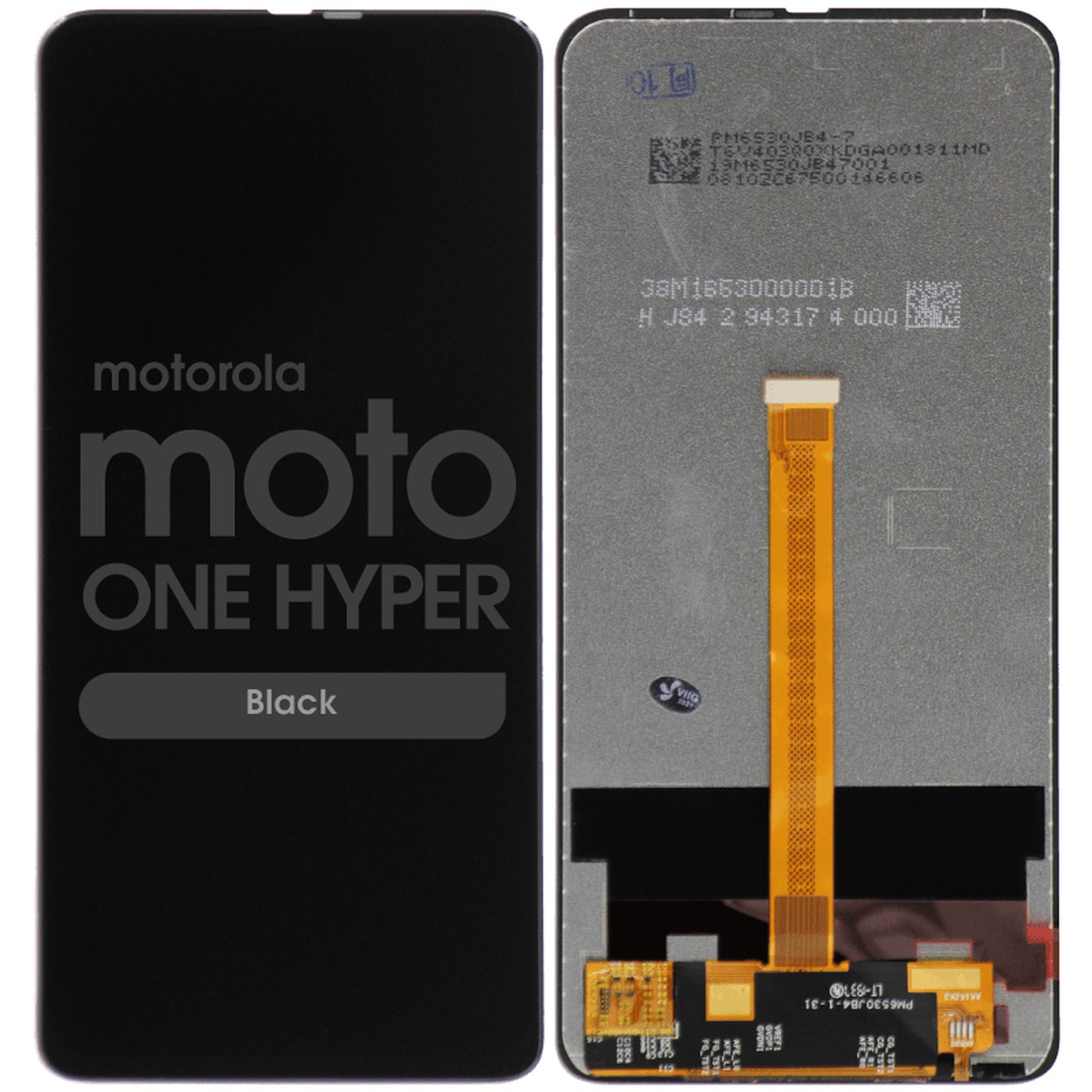 Pantalla LCD con táctil sin marco Reacondicionado para Moto One Hyper (XT2027), Black