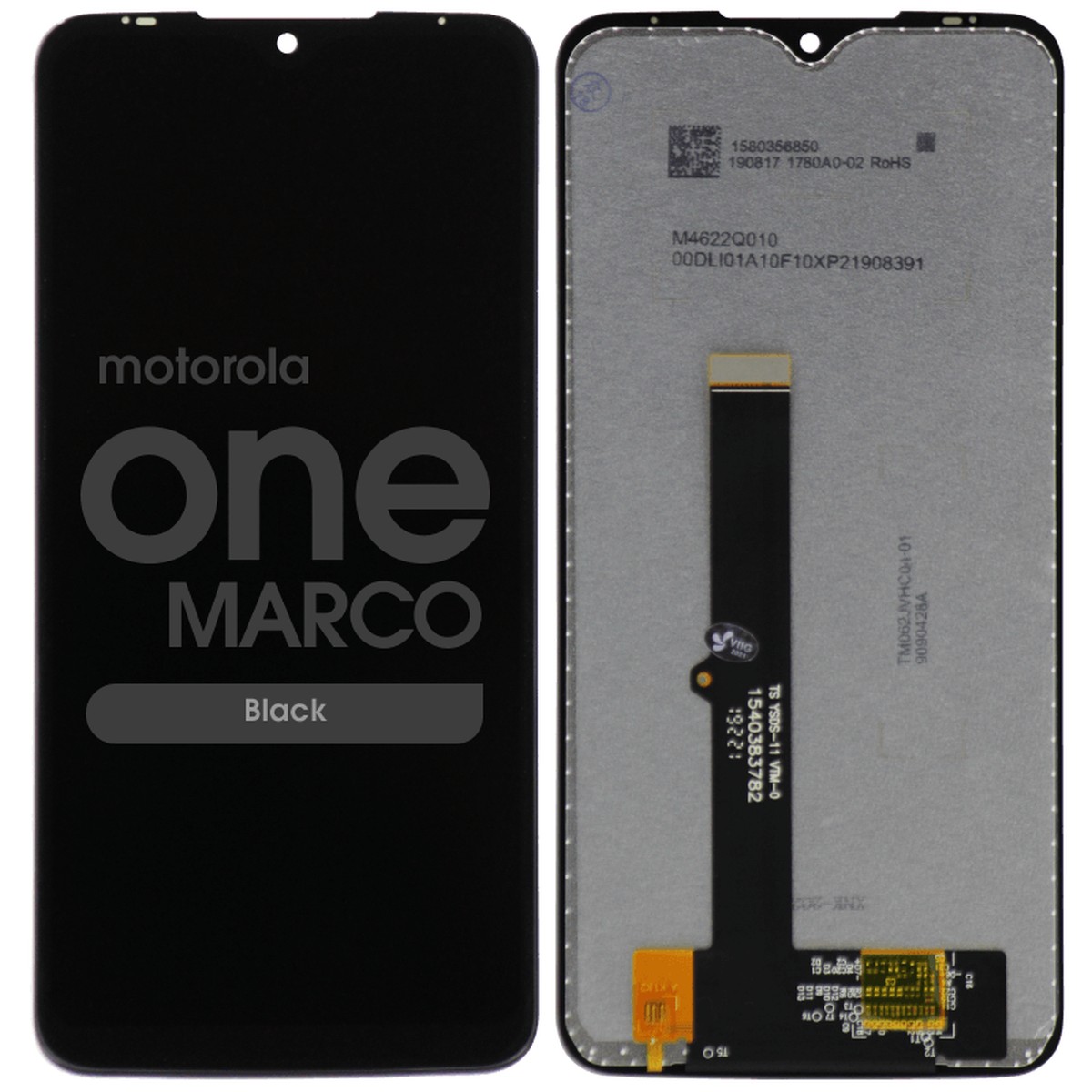 Pantalla LCD con táctil sin marco Reacondicionado para Moto One Marco (XT2016), Black