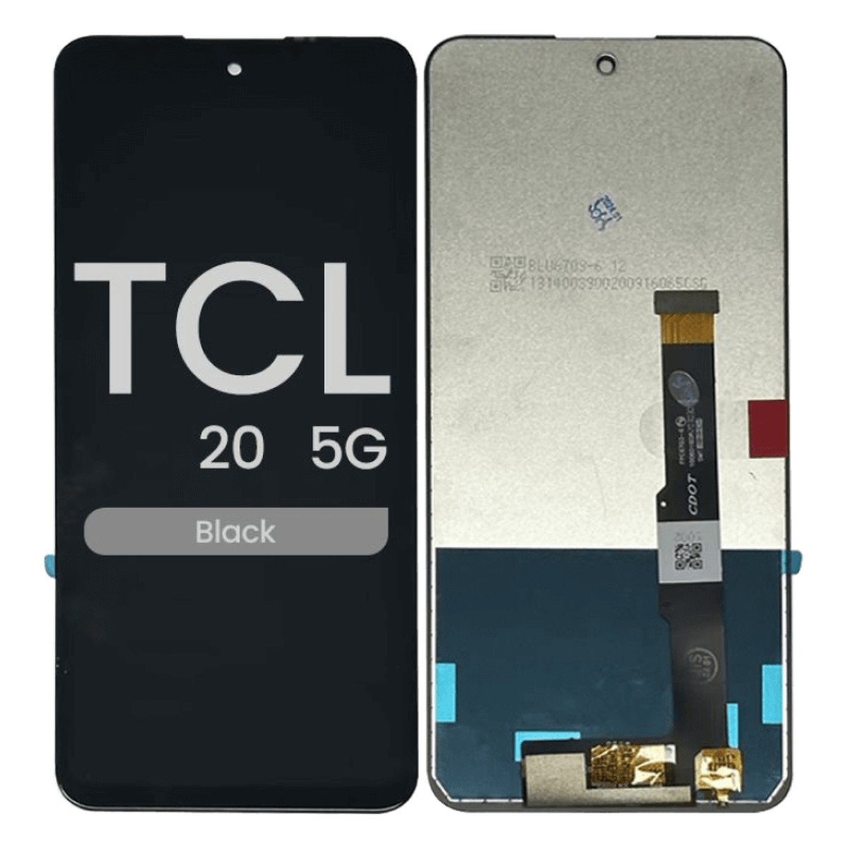Pantalla LCD con táctil sin marco Reacondicionado para TCL 20 5G (T781), Black