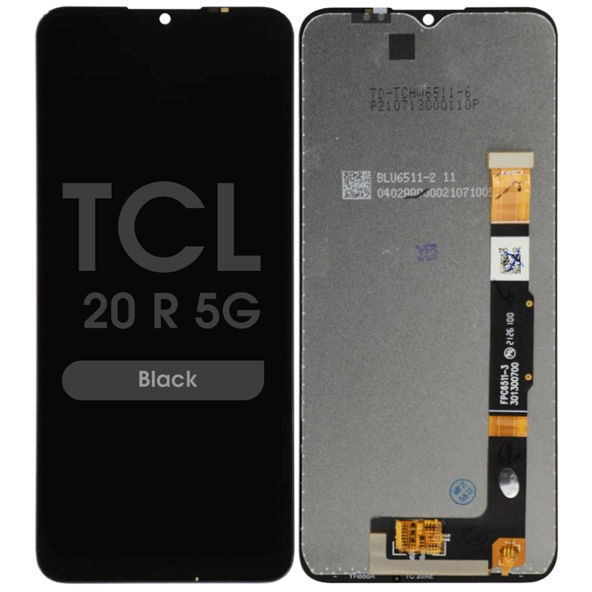 Pantalla LCD con táctil sin marco Reacondicionado para TCL 20 R 5G (T767H), Black