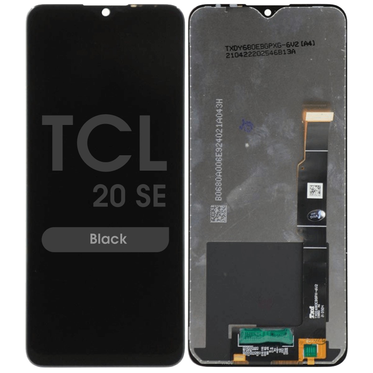 Pantalla LCD con táctil sin marco Reacondicionado para TCL 20 SE, Black
