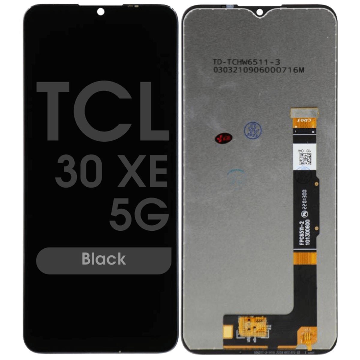 Pantalla LCD con táctil sin marco Reacondicionado para TCL 20 XE / 30 XE 5G / 20R 5G, Black