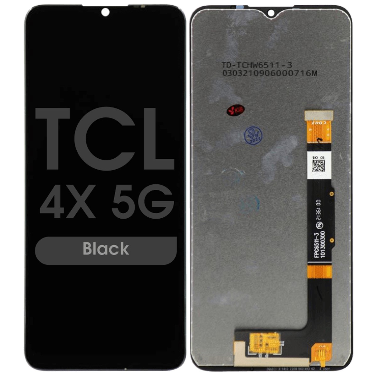 Pantalla LCD con táctil sin marco Reacondicionado para TCL 4x 5G (T601DL), Black