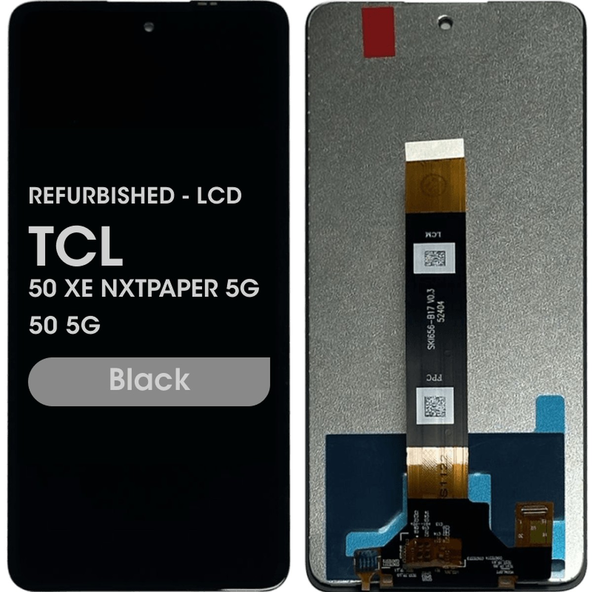 Pantalla LCD con táctil sin marco Reacondicionado para TCL 50 XE NxtPaper 5G / TCL 50 XE 5G / TCL 50 5G, Black