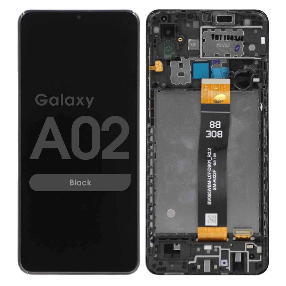 Pantalla LCD con táctil + marco Reacondicionado para Galaxy A02, Versión Internacional, A022F / 2020 / Black