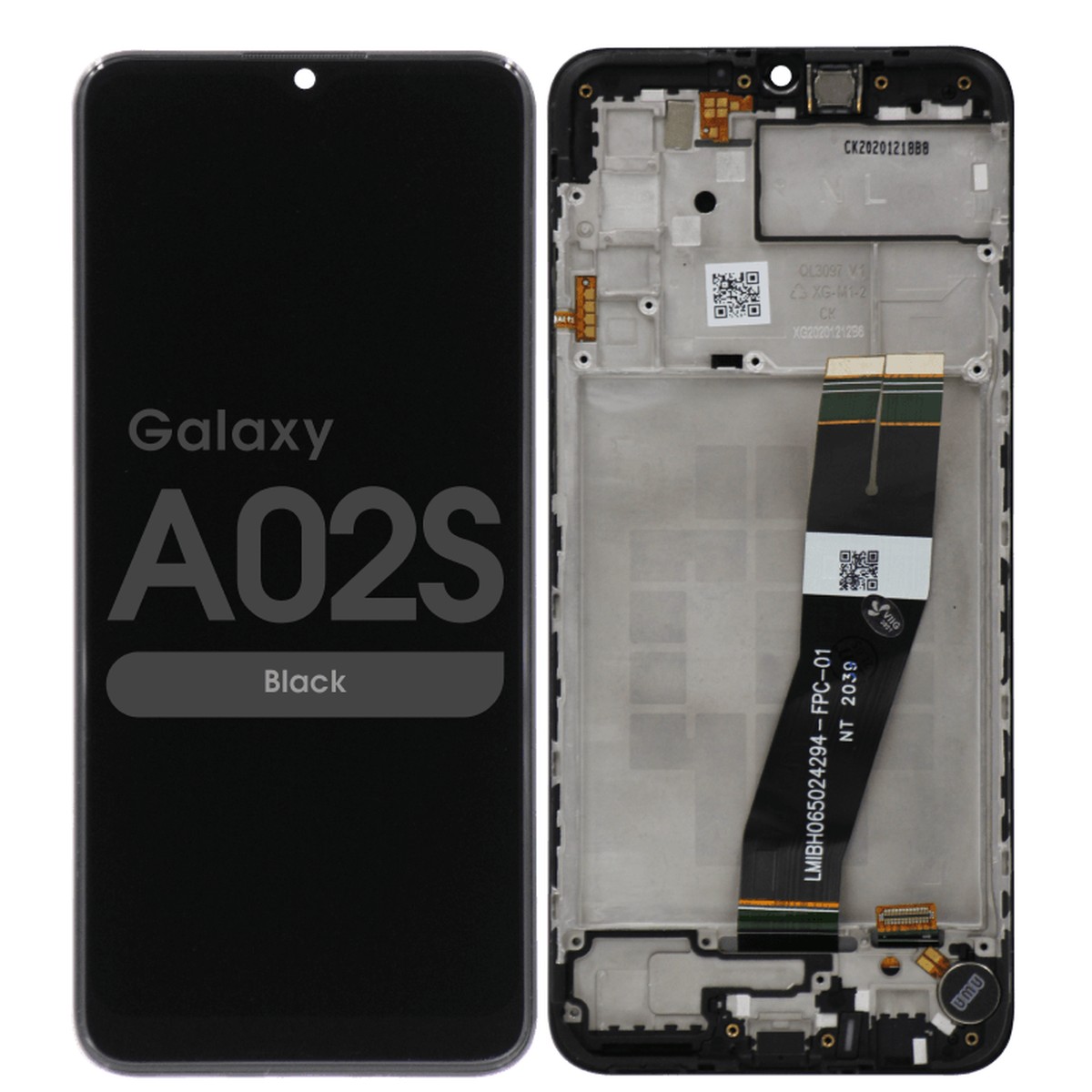 Pantalla LCD con táctil + marco Reacondicionado para Galaxy A02s, Versión US, A025U / 2020 / Black