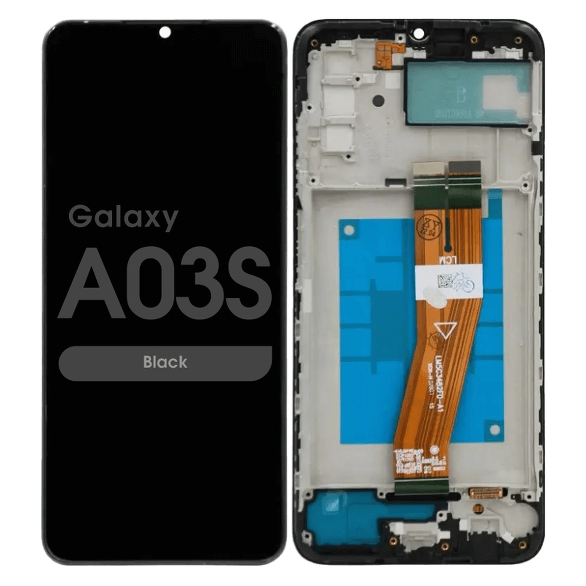 Pantalla LCD con táctil + marco Reacondicionado para Galaxy A03s, A037F / 2021 / TYPE-C / Black