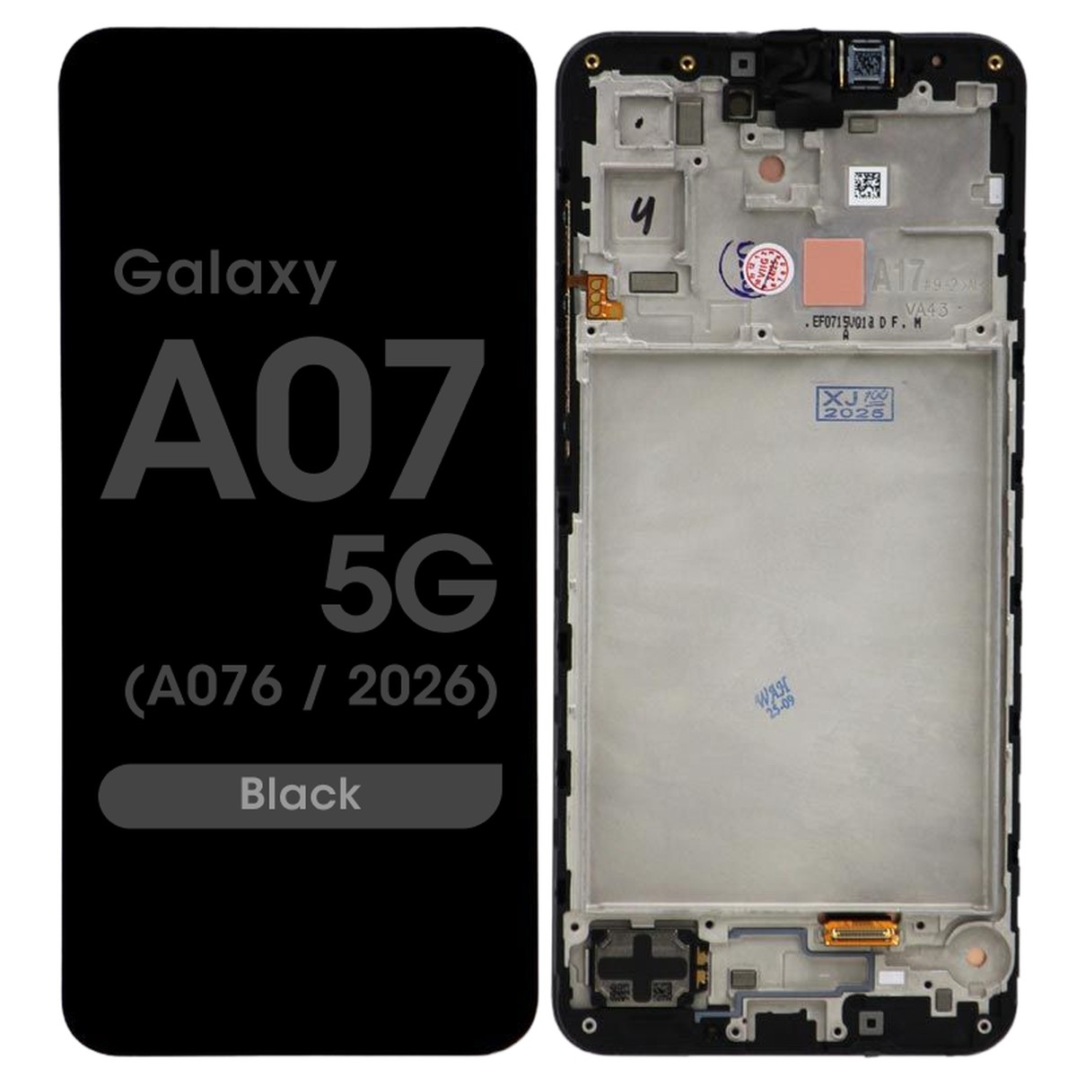 Pantalla LCD con táctil + marco Reacondicionado para Galaxy A07 5G, A076 / 2026 / Black