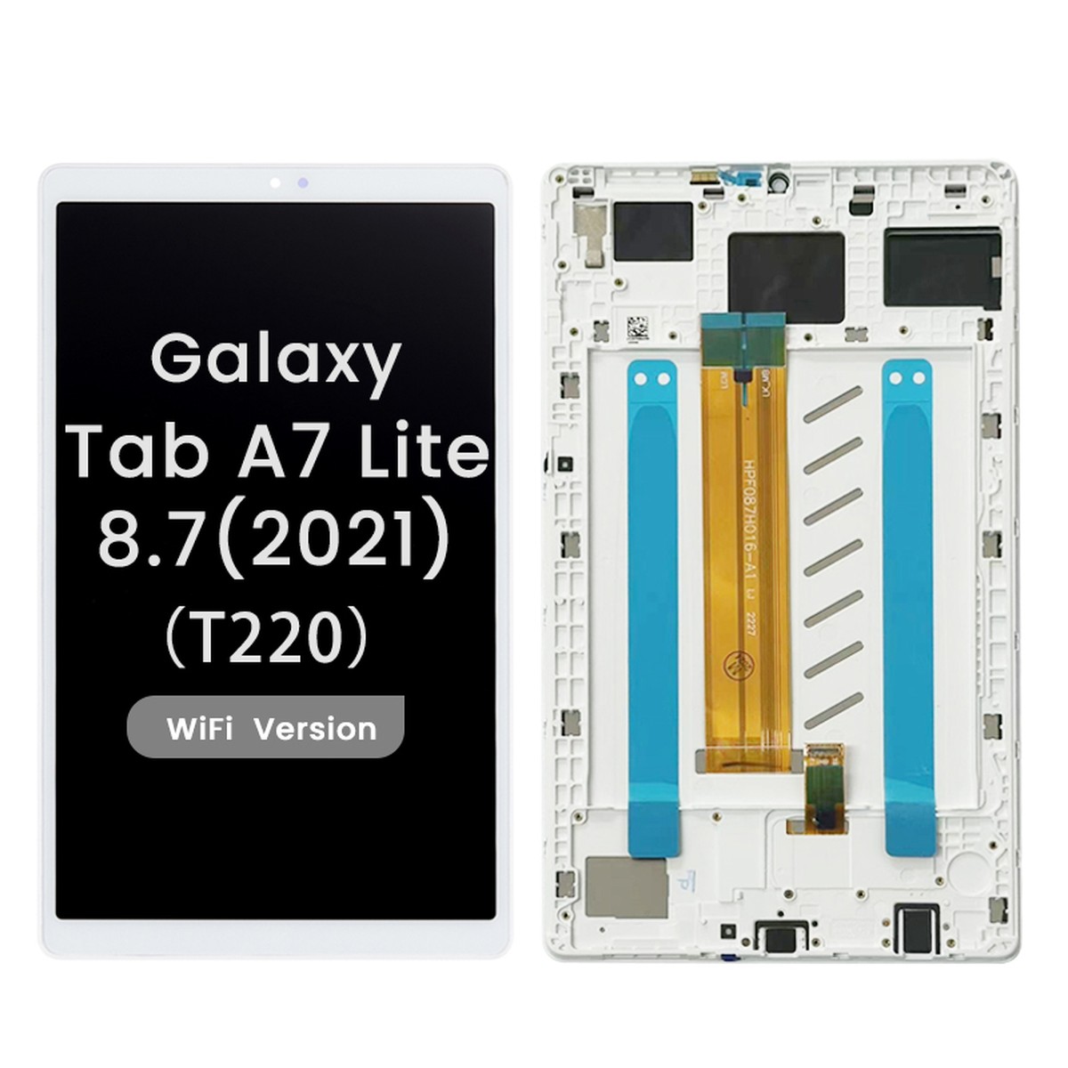 Pantalla LCD con táctil + marco Reacondicionado para Galaxy Tab A7 Lite 8.7", T220 / 2021 / WiFi Version / wHITE