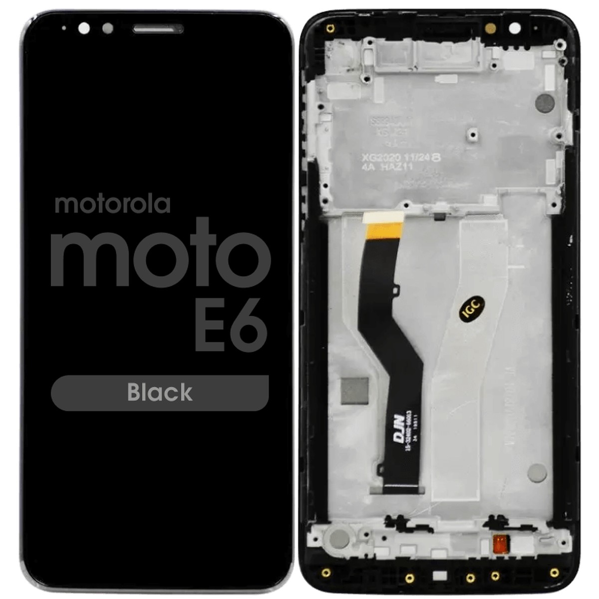 Pantalla LCD con táctil + marco Reacondicionado para Moto E6 (XT2005), Black