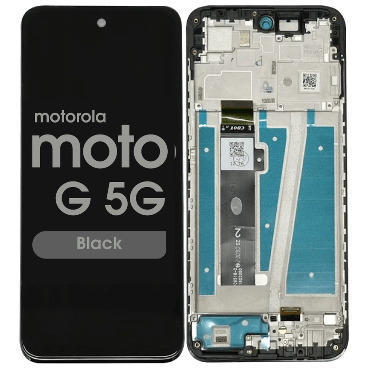 Pantalla LCD con táctil + marco Reacondicionado para Moto G 5G (XT2313-6), Black