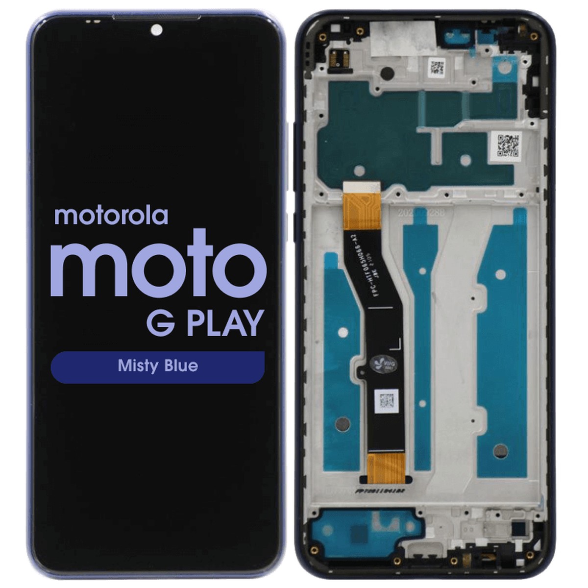 Pantalla LCD con táctil + marco Reacondicionado para Moto G Play (XT2093), Misty Blue