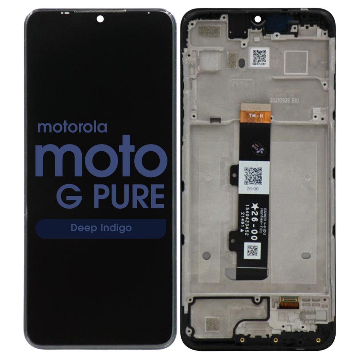 Pantalla LCD con táctil + marco Reacondicionado para Moto G Pure (XT2163), Deep Indigo
