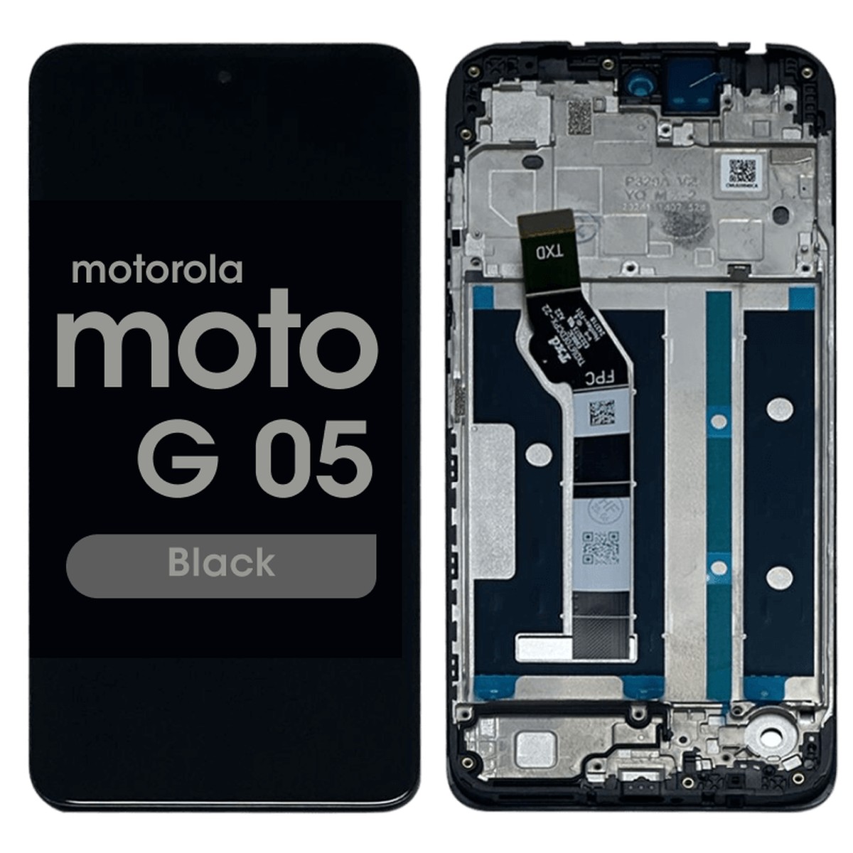 Pantalla LCD con táctil + marco Reacondicionado para Moto G05 (XT2523), Black