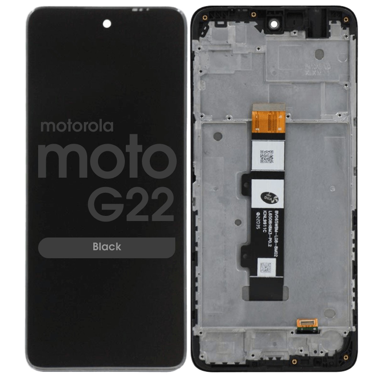 Pantalla LCD con táctil + marco Reacondicionado para Moto G22 (XT2231), Black