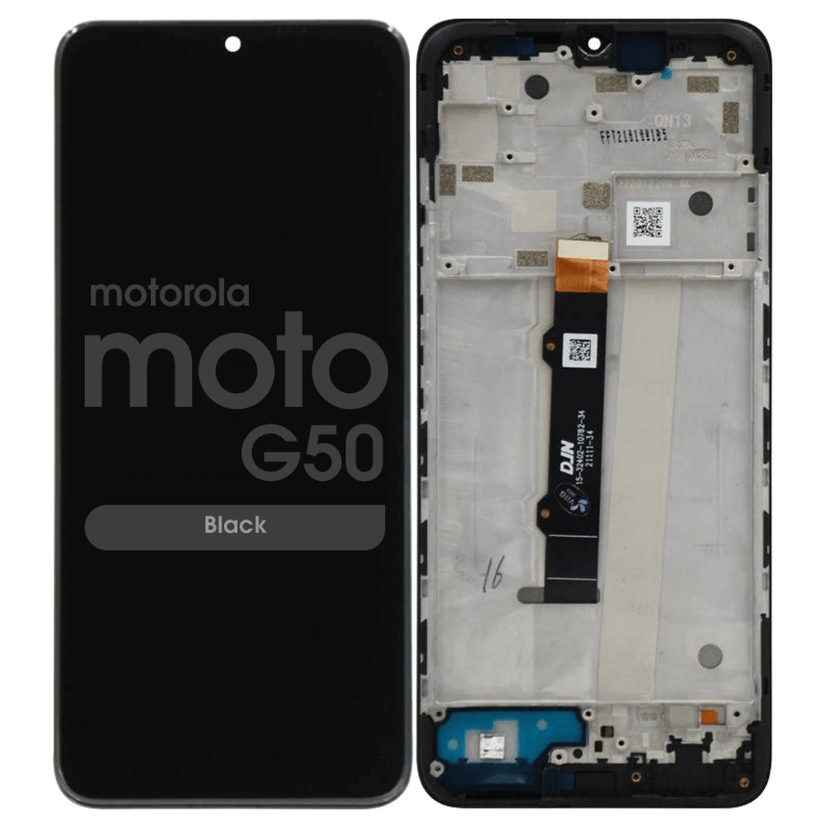 Pantalla LCD con táctil + marco Reacondicionado para Moto G50 (XT2137), Black