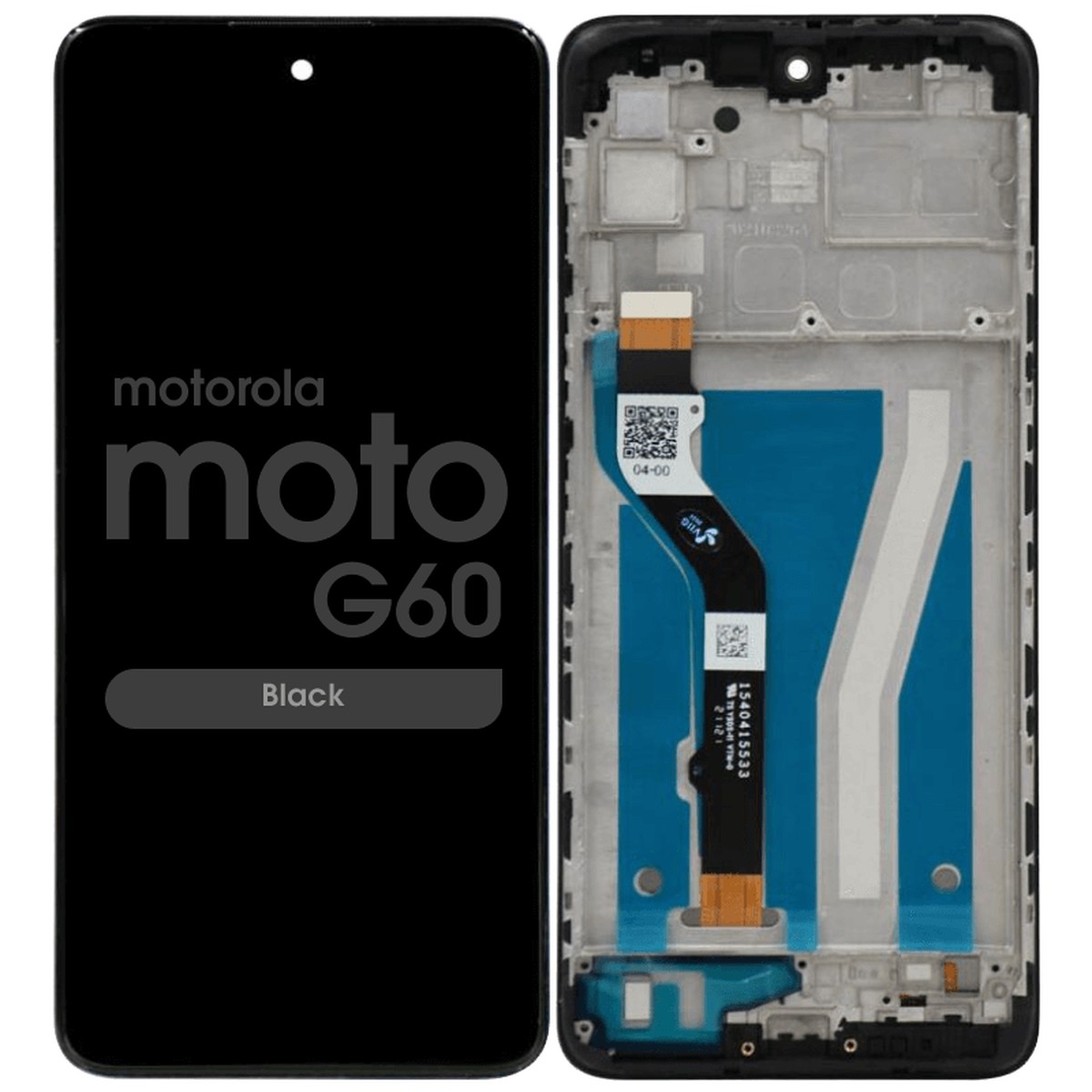 Pantalla LCD con táctil + marco Reacondicionado para Moto G60, Black