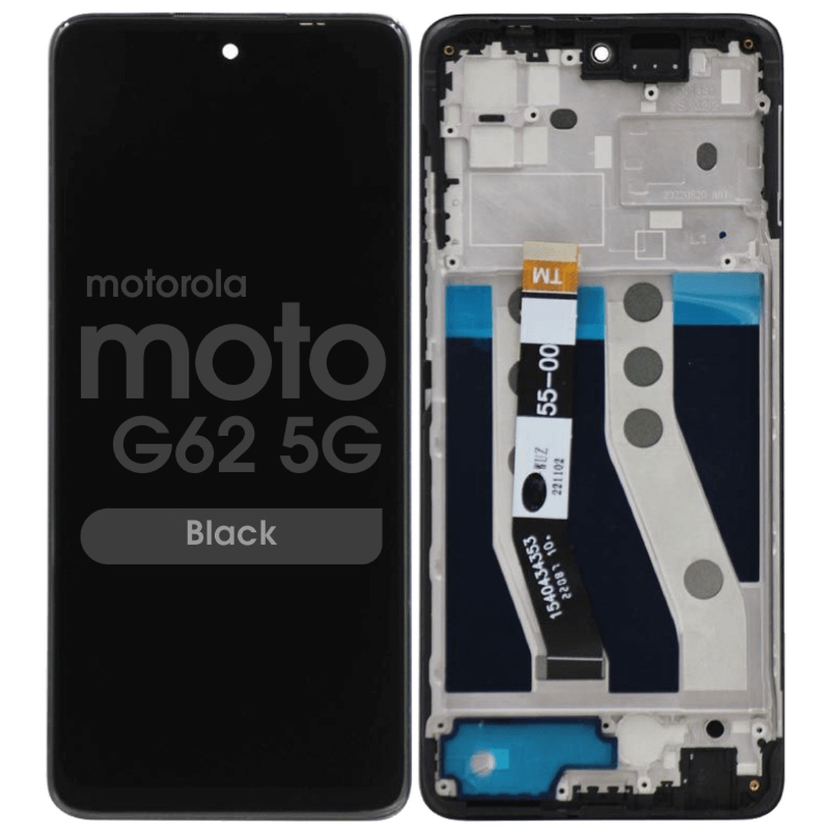 Pantalla LCD con táctil + marco Reacondicionado para Moto G62 5G, Black
