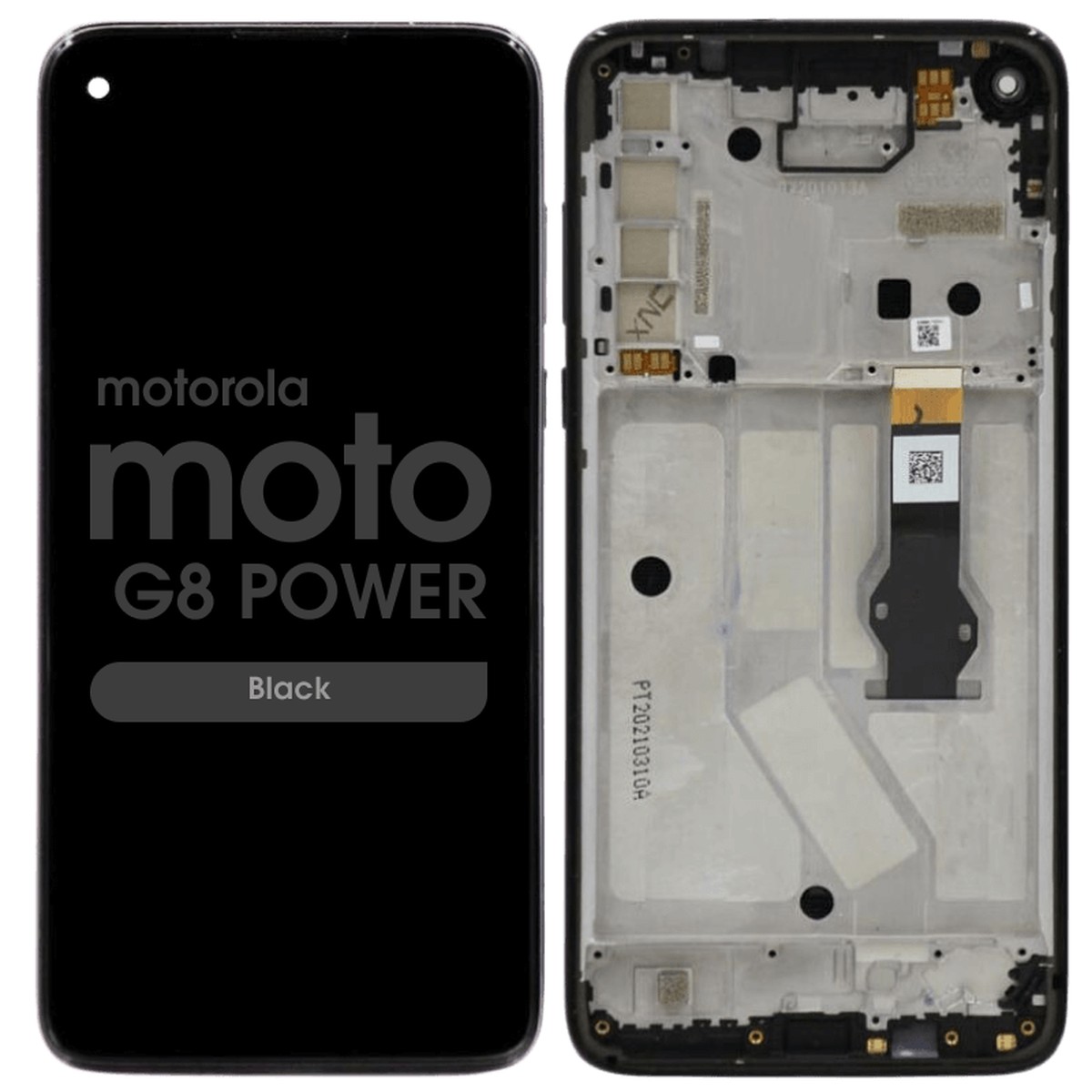 Pantalla LCD con táctil + marco Reacondicionado para Moto G8 Power, Black