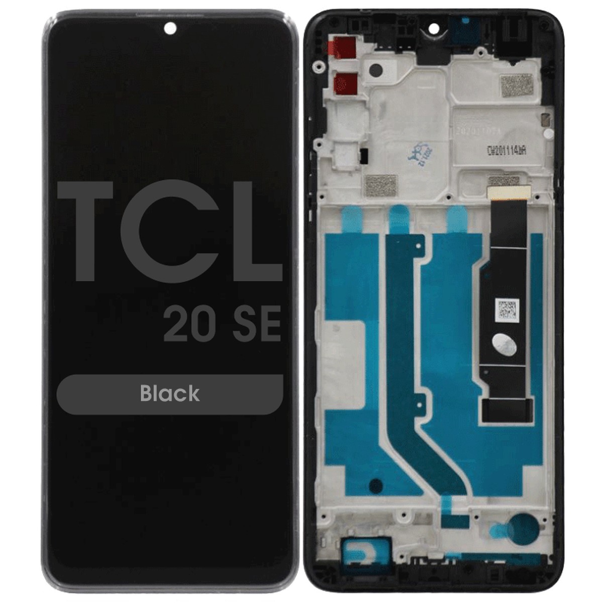 Pantalla LCD con táctil + marco Reacondicionado para TCL 20 SE, Black