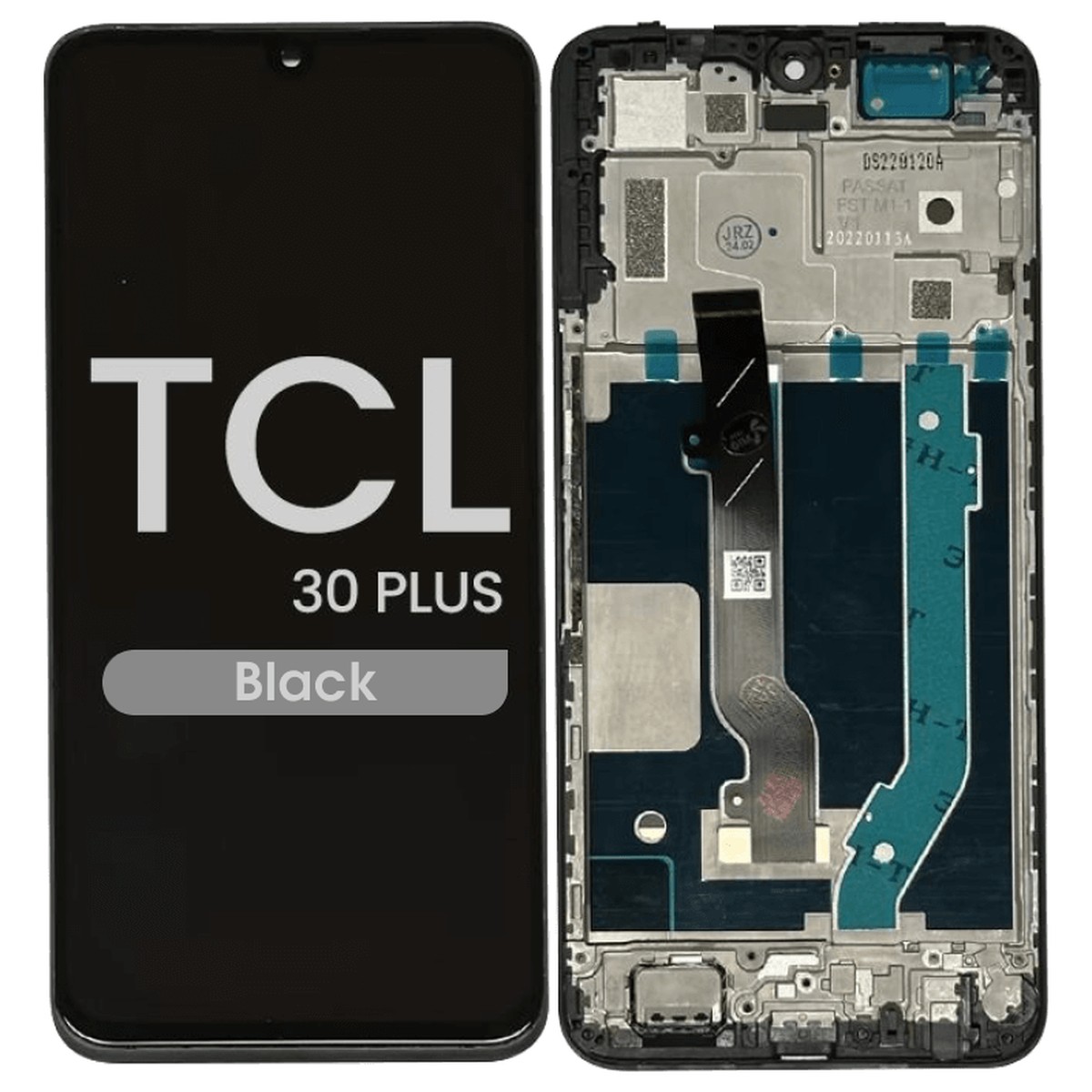 Pantalla LCD con táctil + marco Reacondicionado para TCL 30 Plus, Black