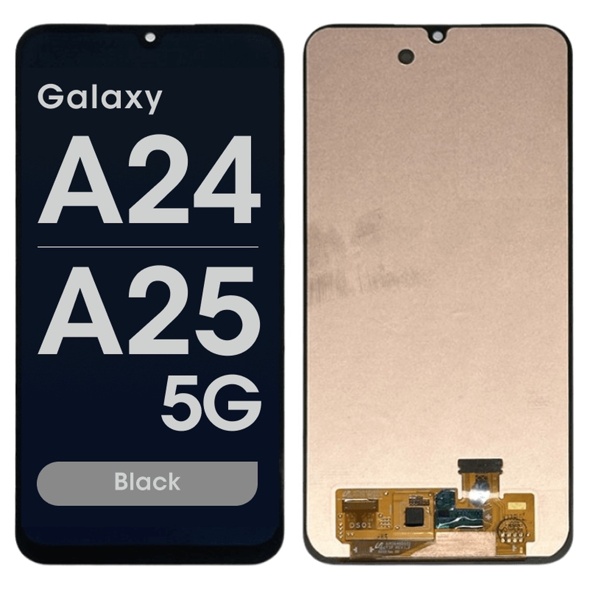 Pantalla OLED con táctil sin marco Reacondicionado para Galaxy A24 / A25 5G, A245 / 2023 / A256 / 2023 / Black