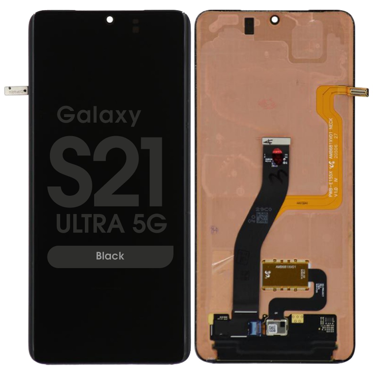 Pantalla OLED con táctil sin marco Reacondicionado para Galaxy S21 Ultra 5G (G998), Black