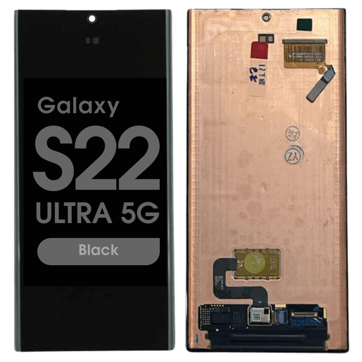 Pantalla OLED con táctil sin marco Reacondicionado para Galaxy S22 Ultra 5G (S908), Black