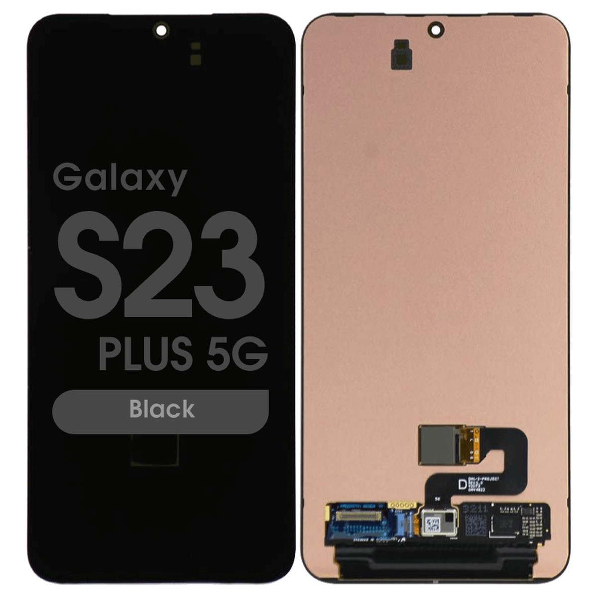Pantalla OLED con táctil sin marco Reacondicionado para Galaxy S23 Plus 5G (S916), Black