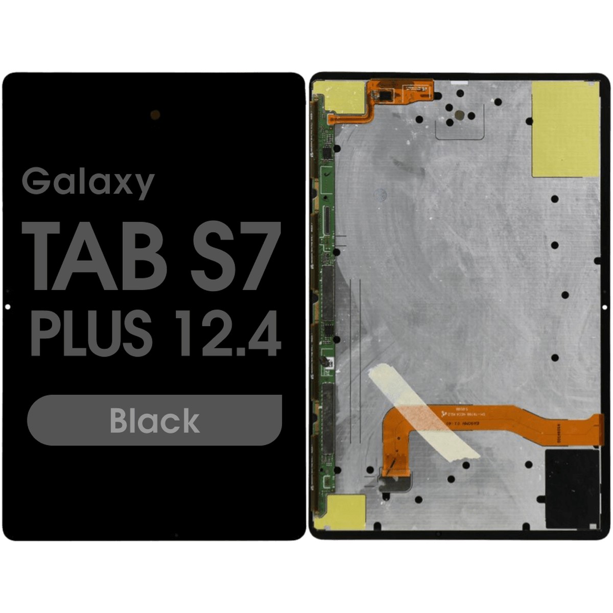 Pantalla OLED con táctil sin marco Reacondicionado para Galaxy Tab S7 Plus 12.4 (T970/T975/T976), 2020 / Black