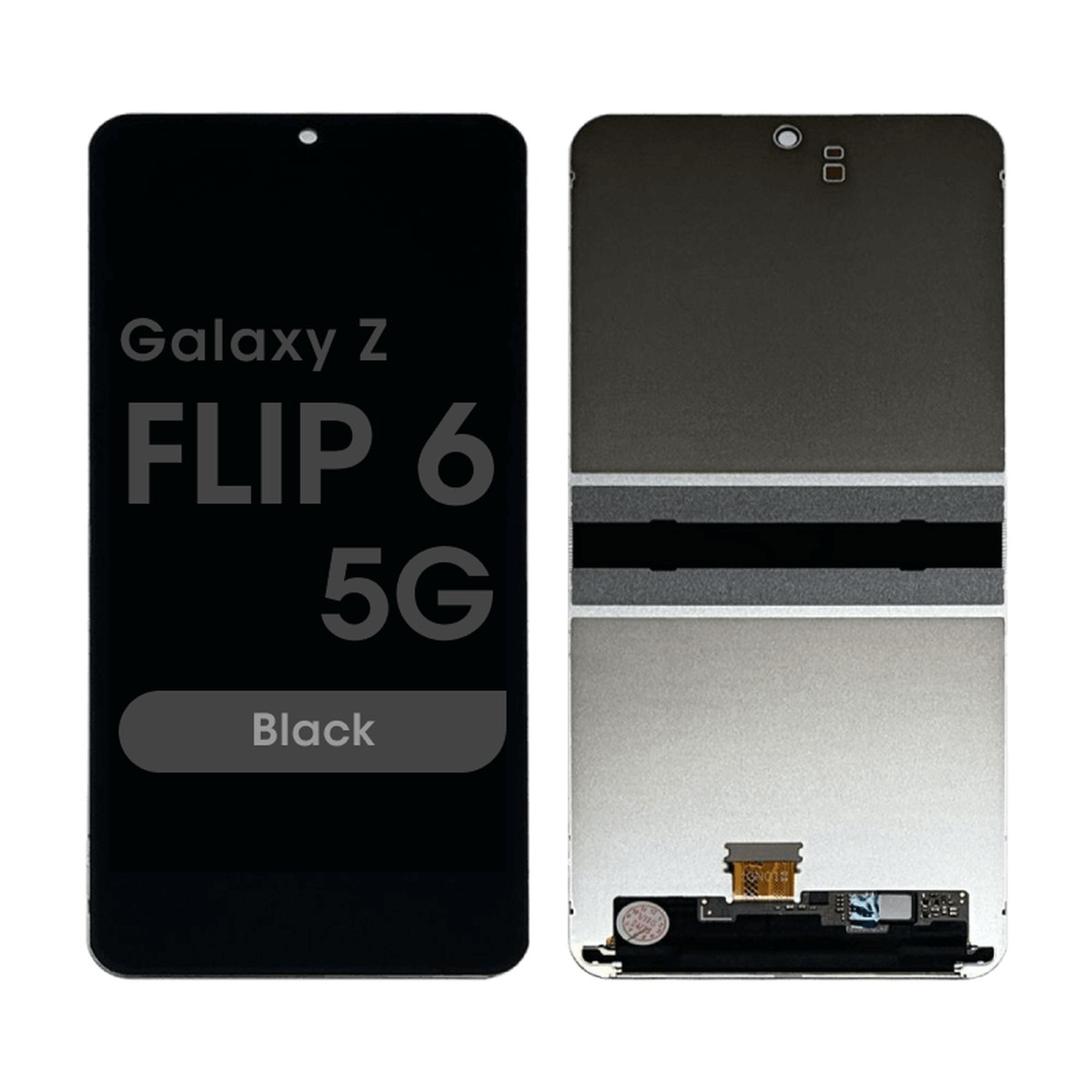 Pantalla OLED con táctil sin marco Reacondicionado para Galaxy Z Flip 6 5G (F741), Versión US / Internacional, Black