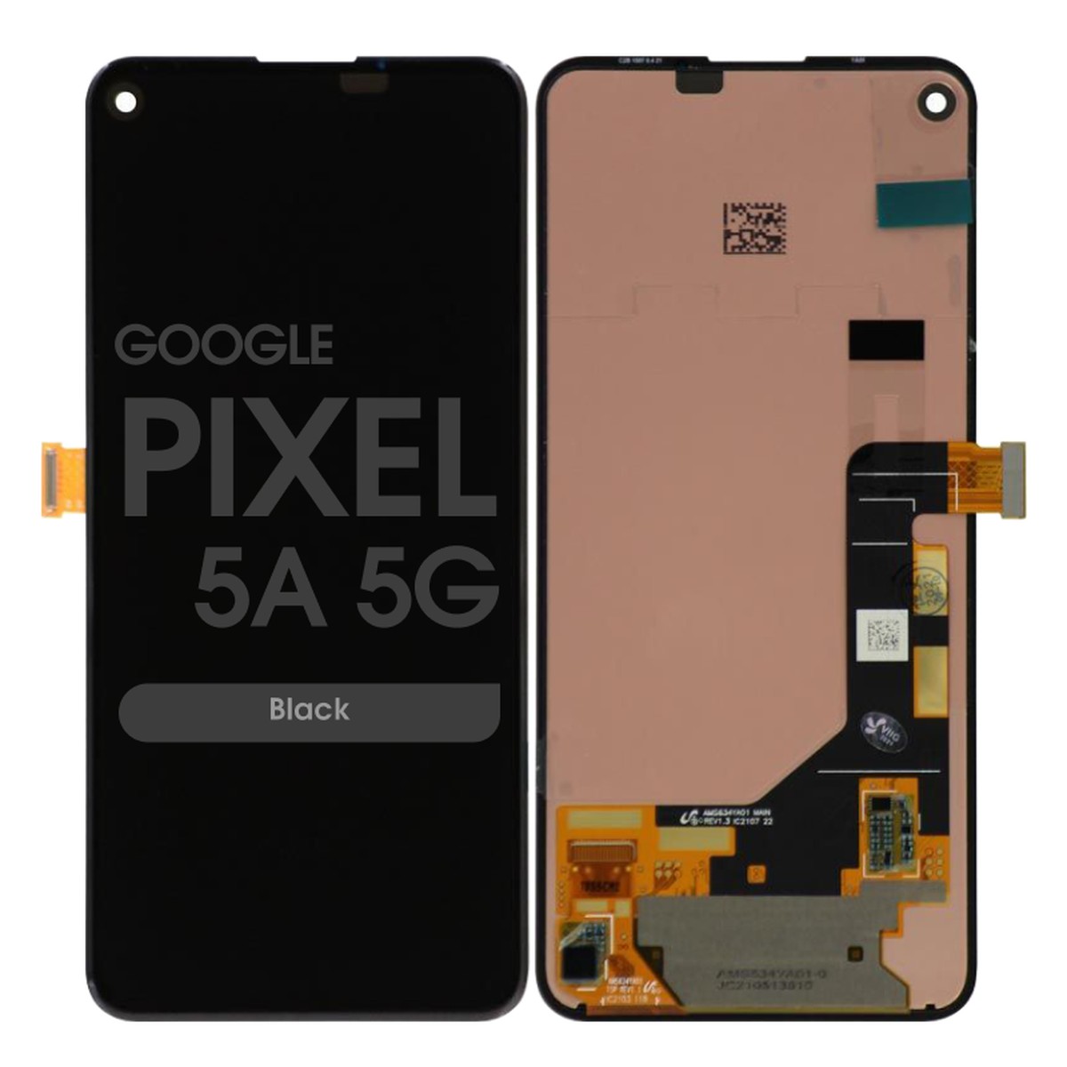 Pantalla OLED con táctil sin marco Reacondicionado para Google Pixel 5a 5G, Black
