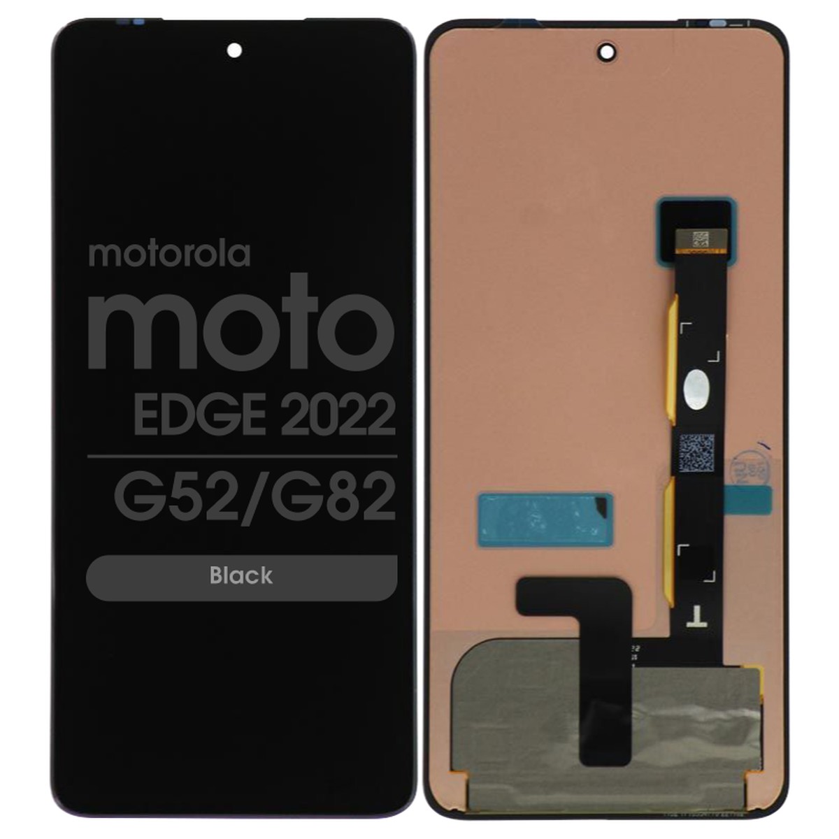 Pantalla OLED con táctil sin marco Reacondicionado para Moto Edge 2022 / G52 / G82 (XT2205-1), Black