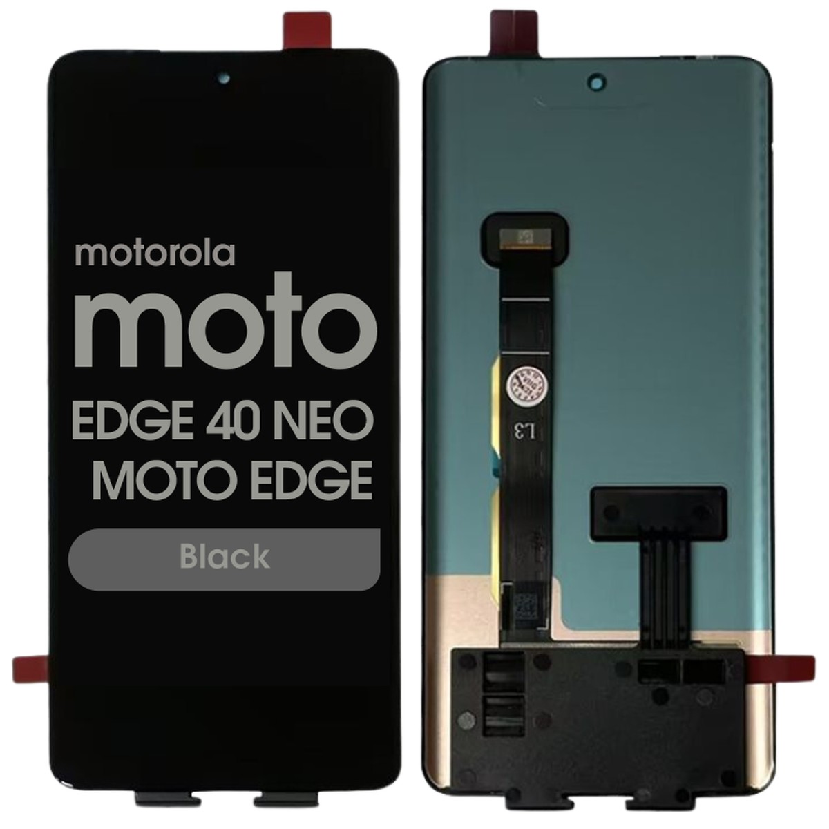 Pantalla OLED con táctil sin marco Reacondicionado para Moto Edge 40 Neo / Moto Edge 2024 (XT2307-1), Black