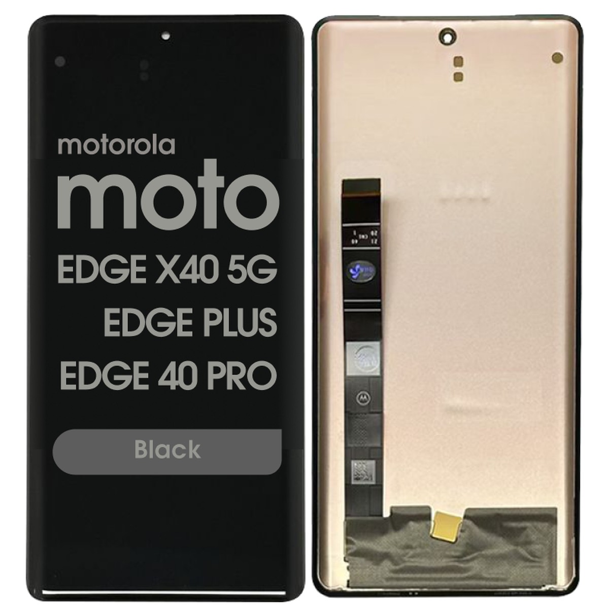 Pantalla OLED con táctil sin marco Reacondicionado para Moto Edge X40 5G / Edge Plus / Edge 40 Pro (XT2301-5), Black