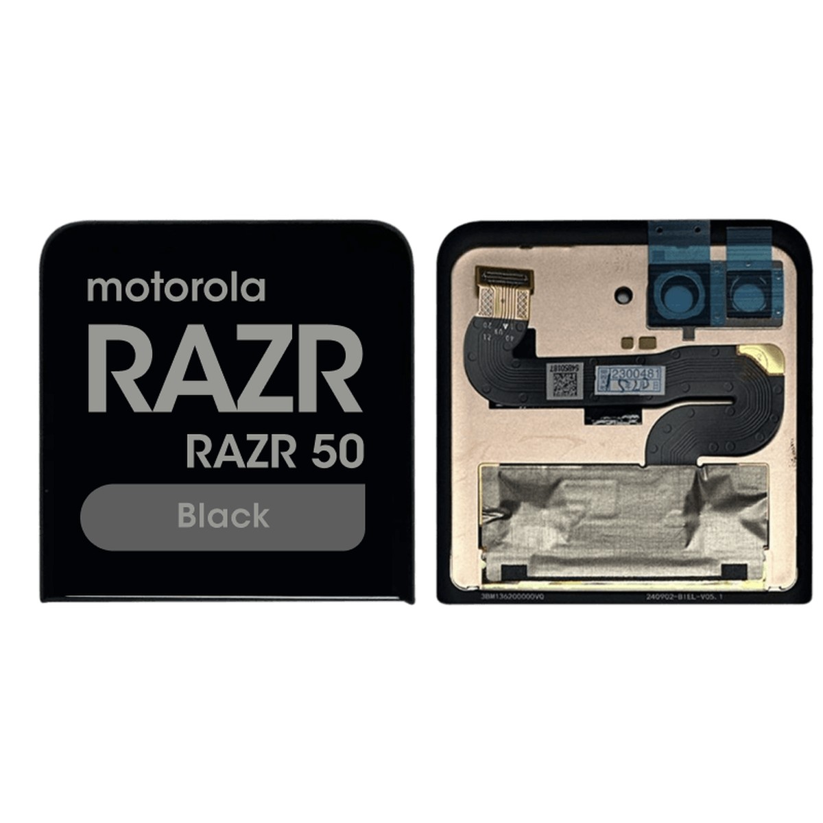 Pantalla OLED con táctil sin marco Reacondicionado para Moto Razr / Razr 50 (XT2453), Black