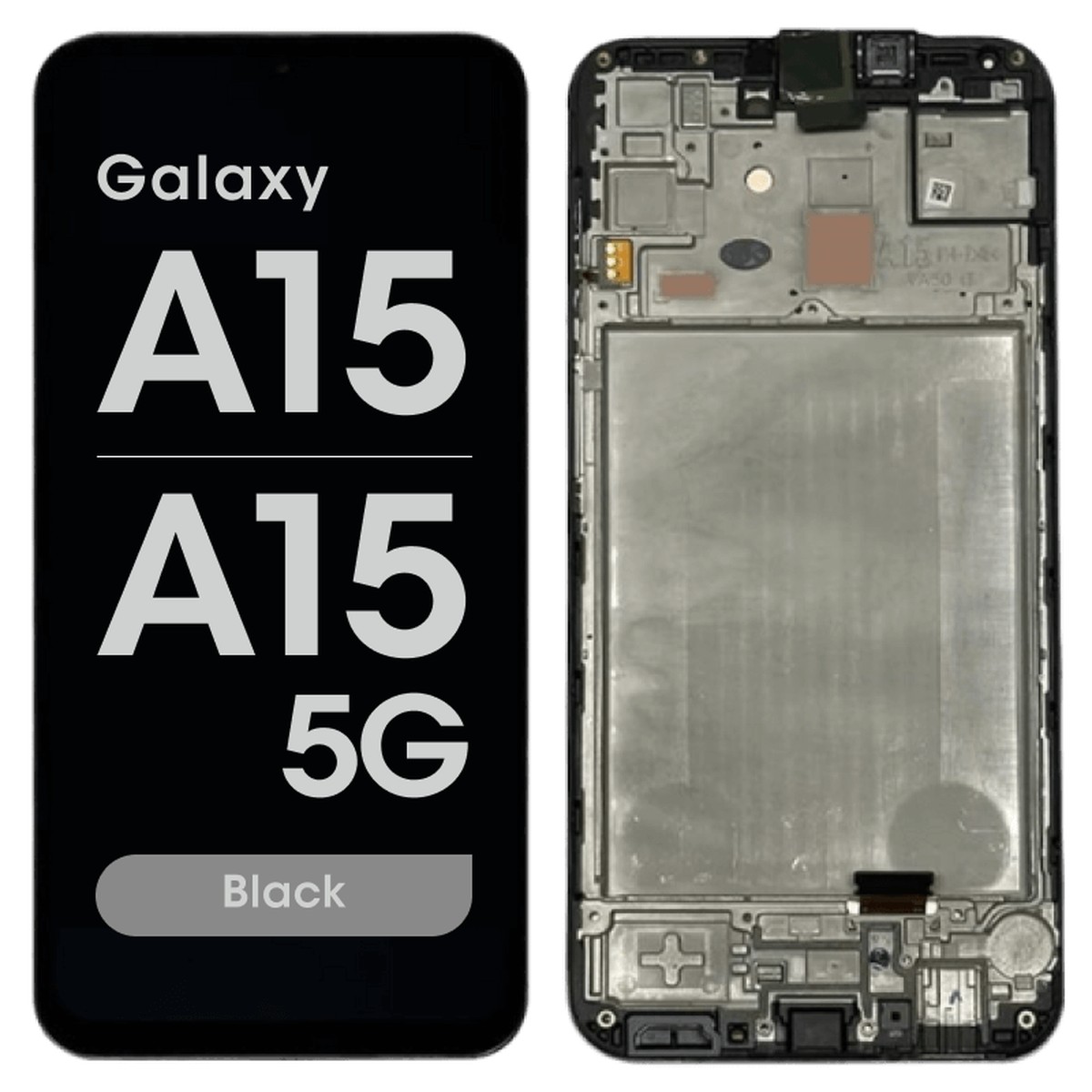 Pantalla OLED con táctil + marco Reacondicionado para Galaxy A15 / A15 5G, A155 / 2023 / A156 / 2023 / Black