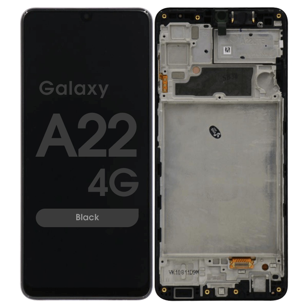 Pantalla OLED con táctil + marco Reacondicionado para Galaxy A22 4G, A225 / 2021 / Black