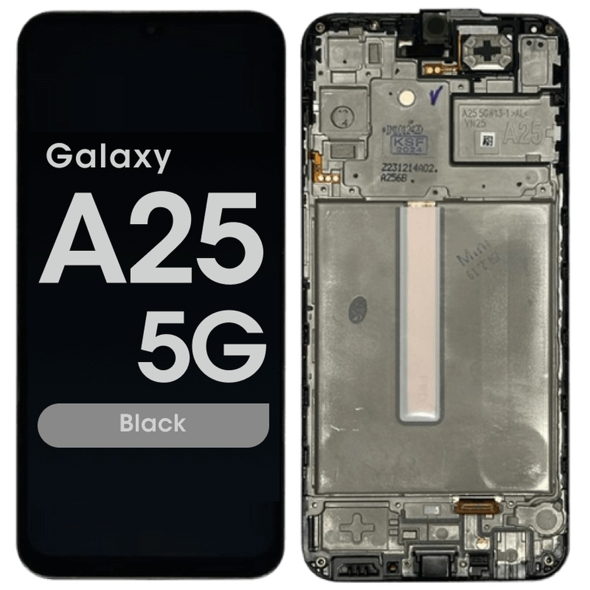Pantalla OLED con táctil + marco Reacondicionado para Galaxy A25 5G, A256 / 2023 / Black