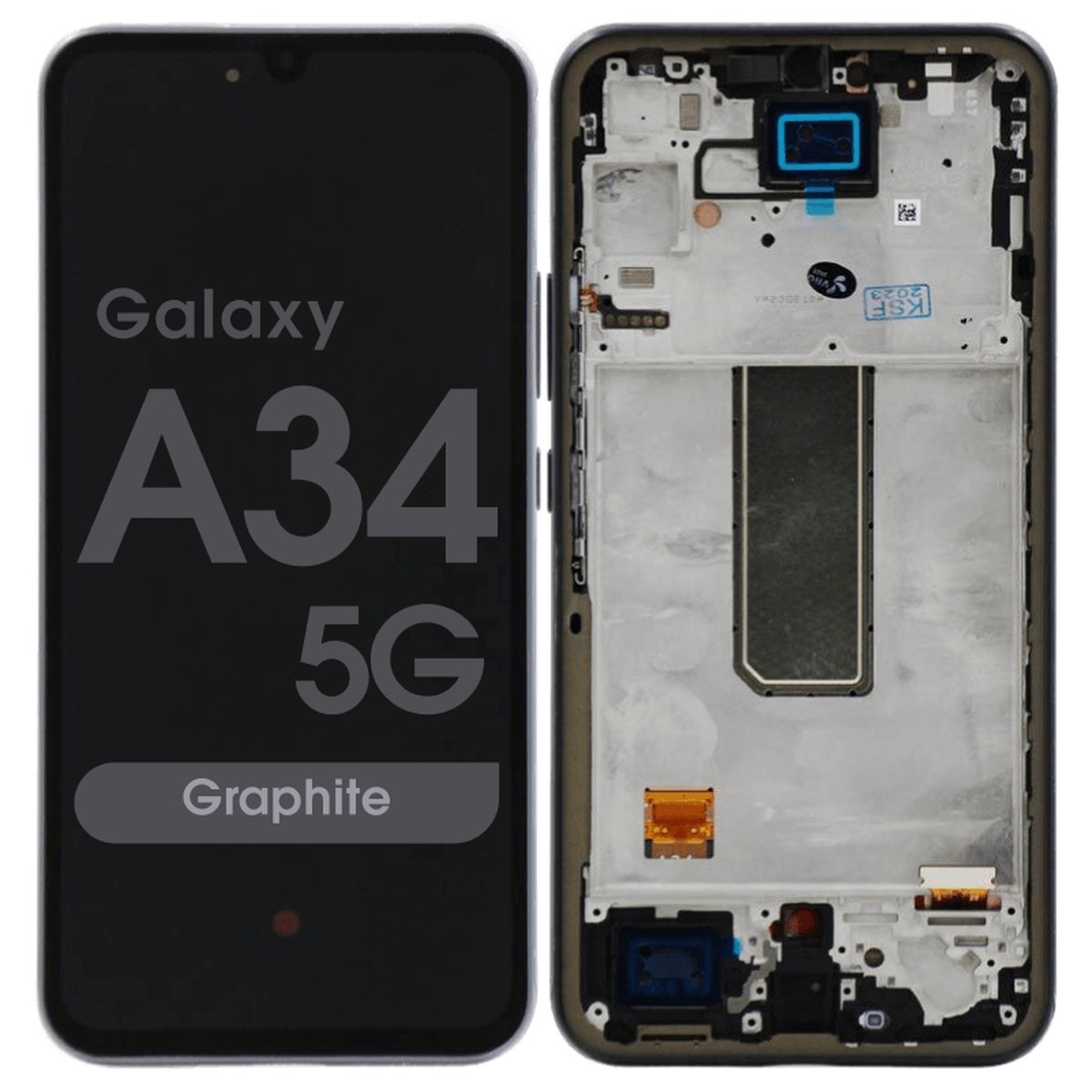 Pantalla OLED con táctil + marco Reacondicionado para Galaxy A34 5G, A346 / 2023 / Graphite