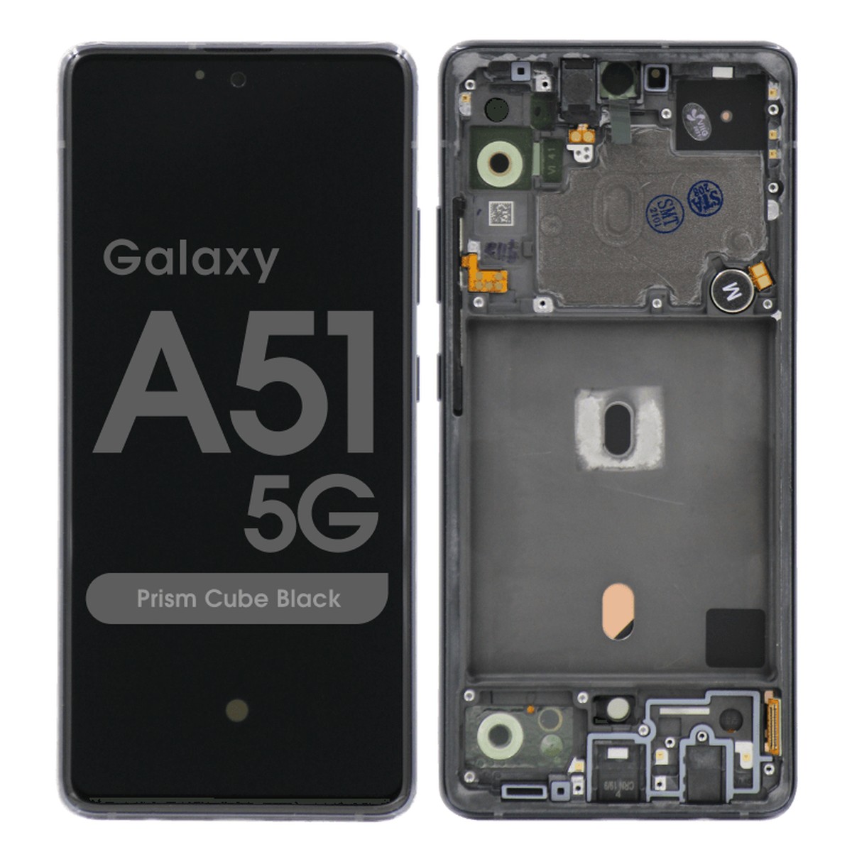 Pantalla OLED con táctil + marco Reacondicionado para Galaxy A51 5G, Todas las operadoras excepto Verizon 5G UW, A516 / 2020 / Prism Cube Black