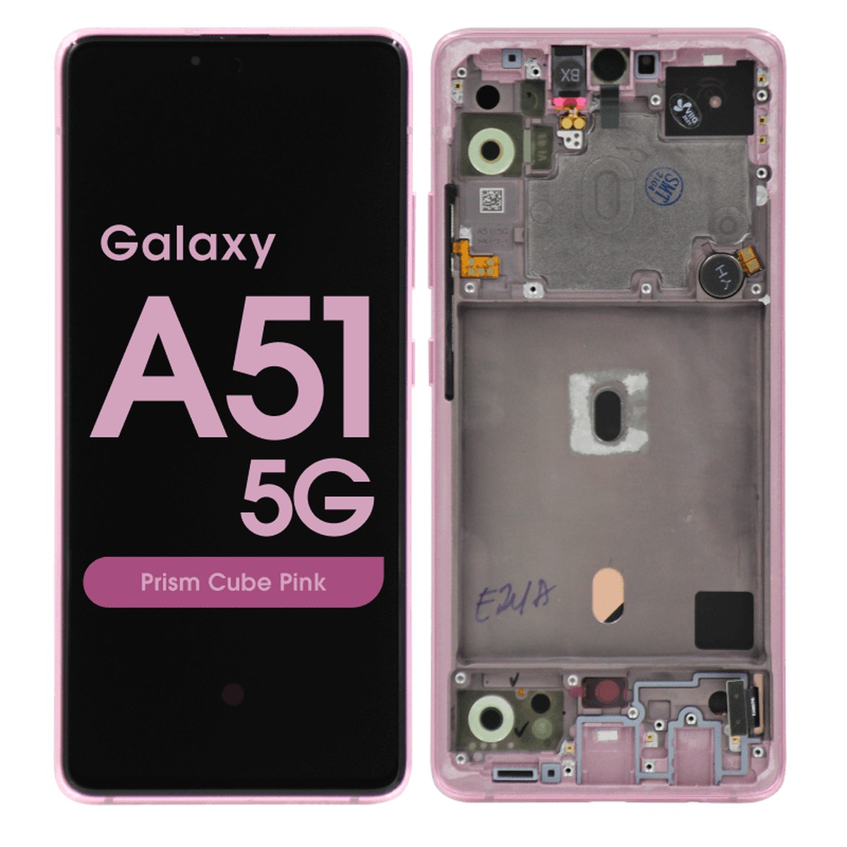Pantalla OLED con táctil + marco Reacondicionado para Galaxy A51 5G, Todas las operadoras excepto Verizon 5G UW, A516 / 2020 / Prism Cube Pink