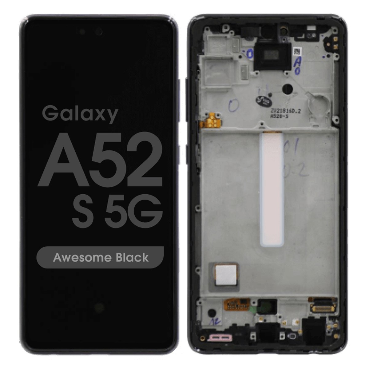 Pantalla OLED con táctil + marco Reacondicionado para Galaxy A52s 5G, A528 / 2021 / Awesome Black