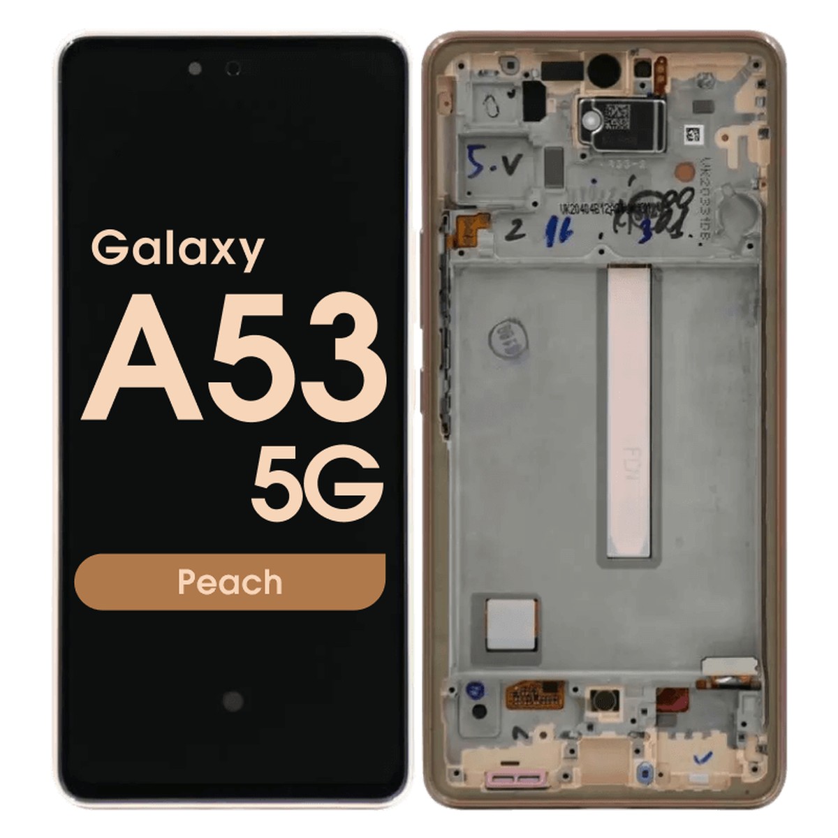 Pantalla OLED con táctil + marco Reacondicionado para Galaxy A53 5G, A536 / 2022 / Peach