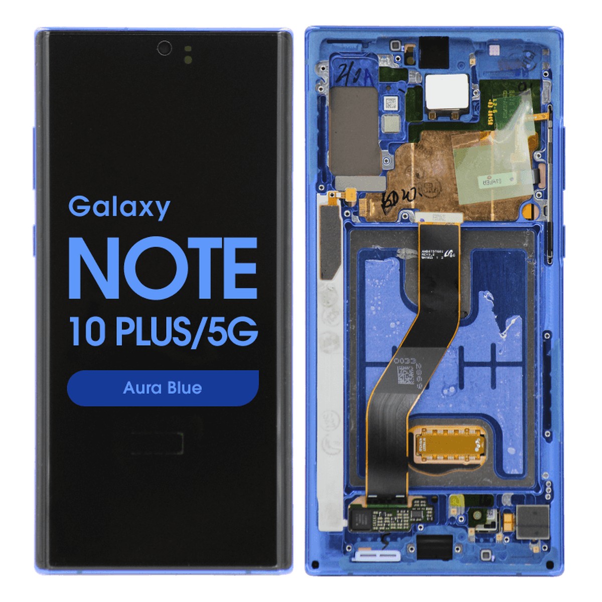Pantalla OLED con táctil + marco Reacondicionado para Galaxy Note 10 Plus / 5G (N975/N976), Aura Blue