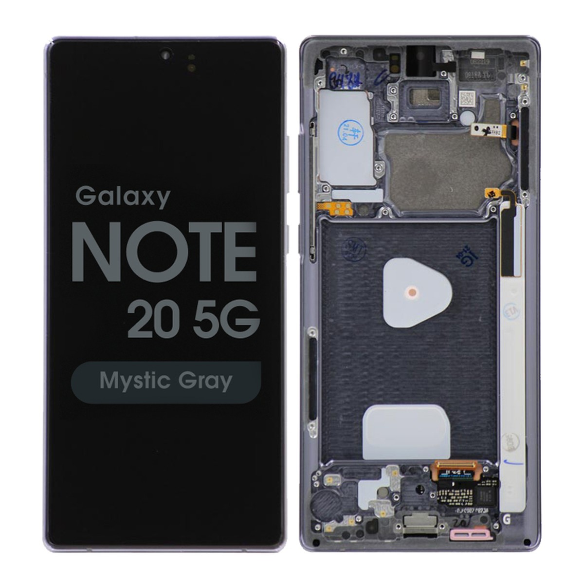 Pantalla OLED con táctil + marco Reacondicionado para Galaxy Note 20 5G (N980), Mystic Gray