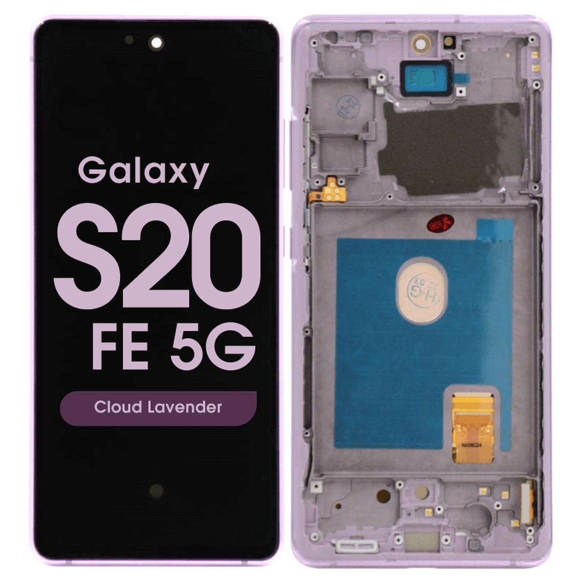 Pantalla OLED con táctil + marco Reacondicionado para Galaxy S20 FE 5G (G780/G781), Cloud Lavender