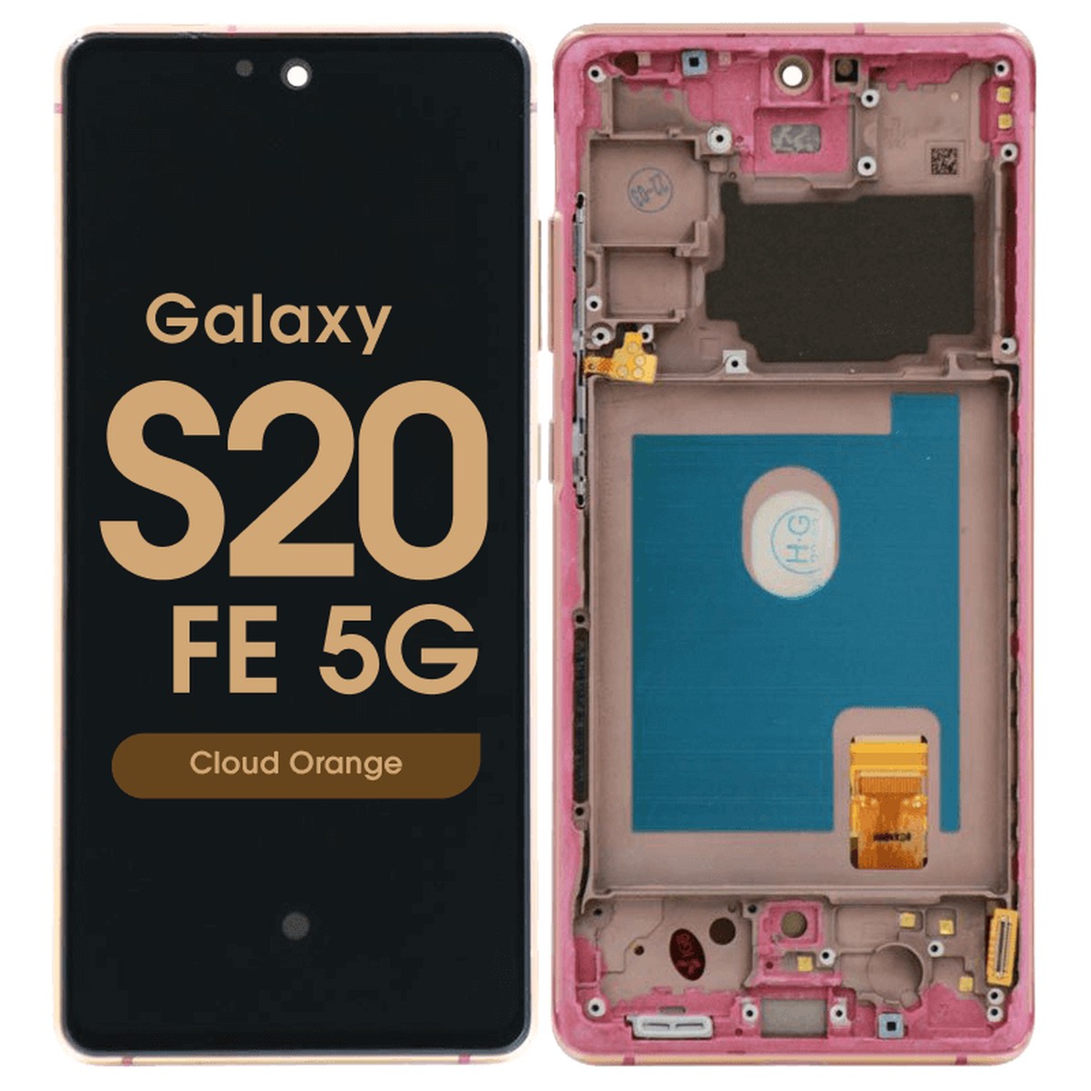 Pantalla OLED con táctil + marco Reacondicionado para Galaxy S20 FE 5G (G780/G781), Cloud Orange